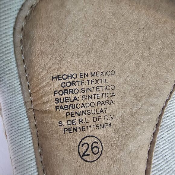 Womens Amiani Espadrille Wedge Sandals Sz 10 Cream Ankle Tie Strap Casual S0116 - Picture 4 of 9